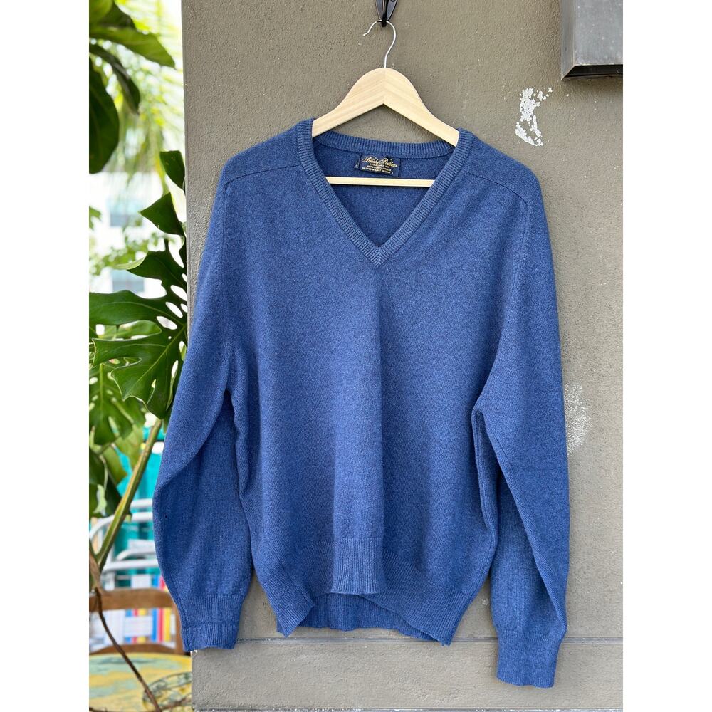 Brooks Brothers 100% Pure Cashmere Sweater Knitted in Great Britain Sz 44”/112cm
